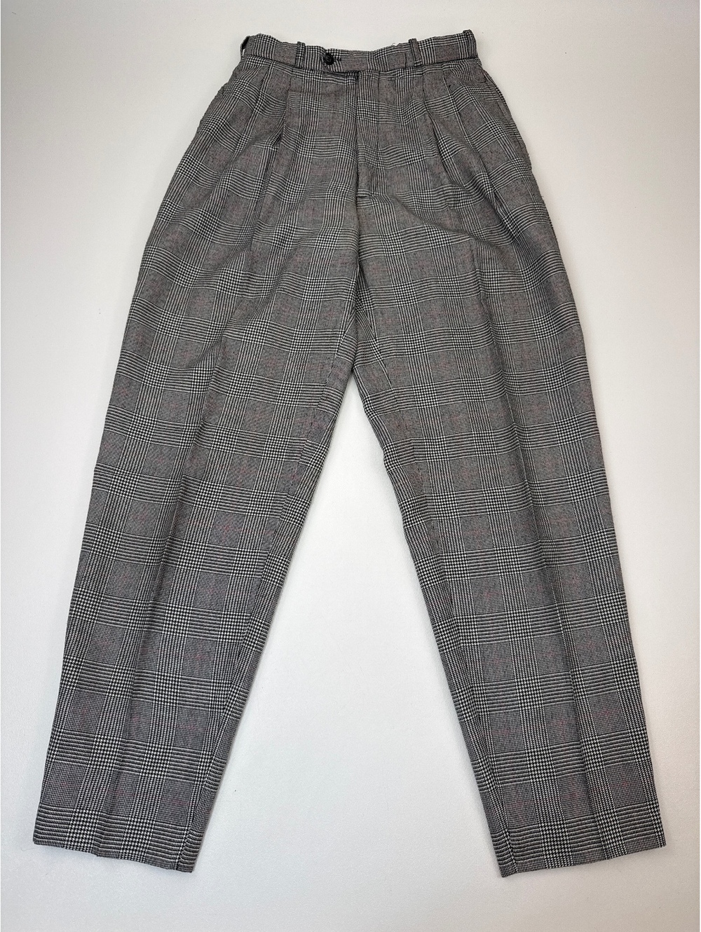 Vintage Alvatti Collection Gray Plaid Dress Pants with Pleats